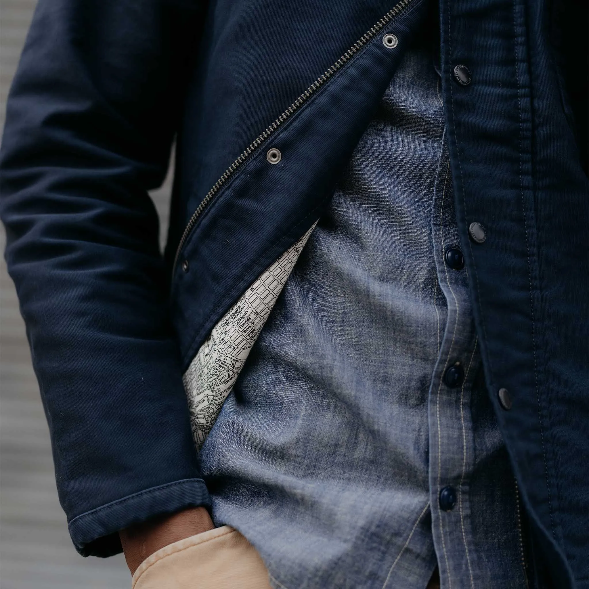 The Deck Jacket in Dark Navy Bedford Cord sold by Taylor Stitch product image thumbnail 3