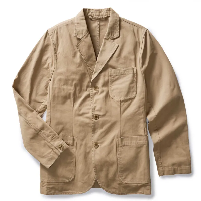 The Foundation Sportcoat in Organic Khaki Twill sold by Taylor Stitch