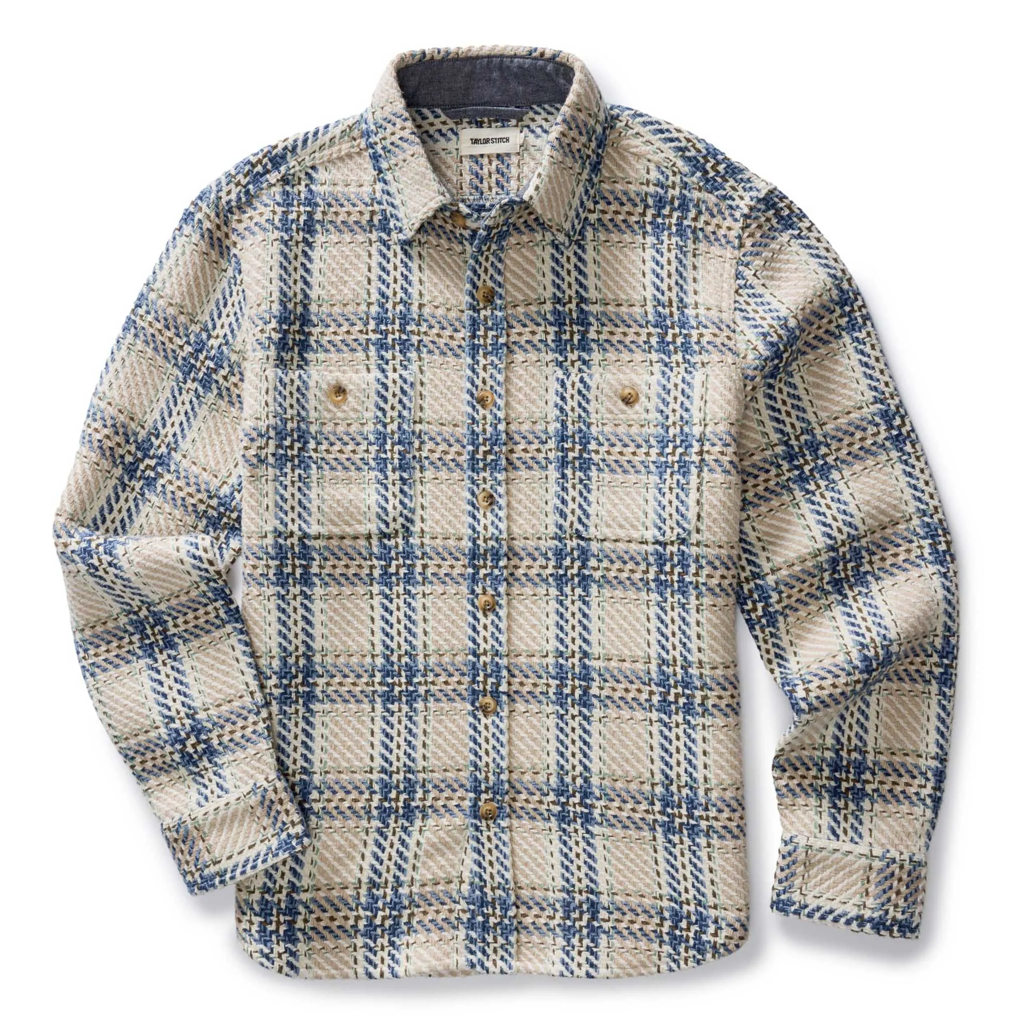 The Cutter Overshirt in Sandbar Plaid sold by Taylor Stitch