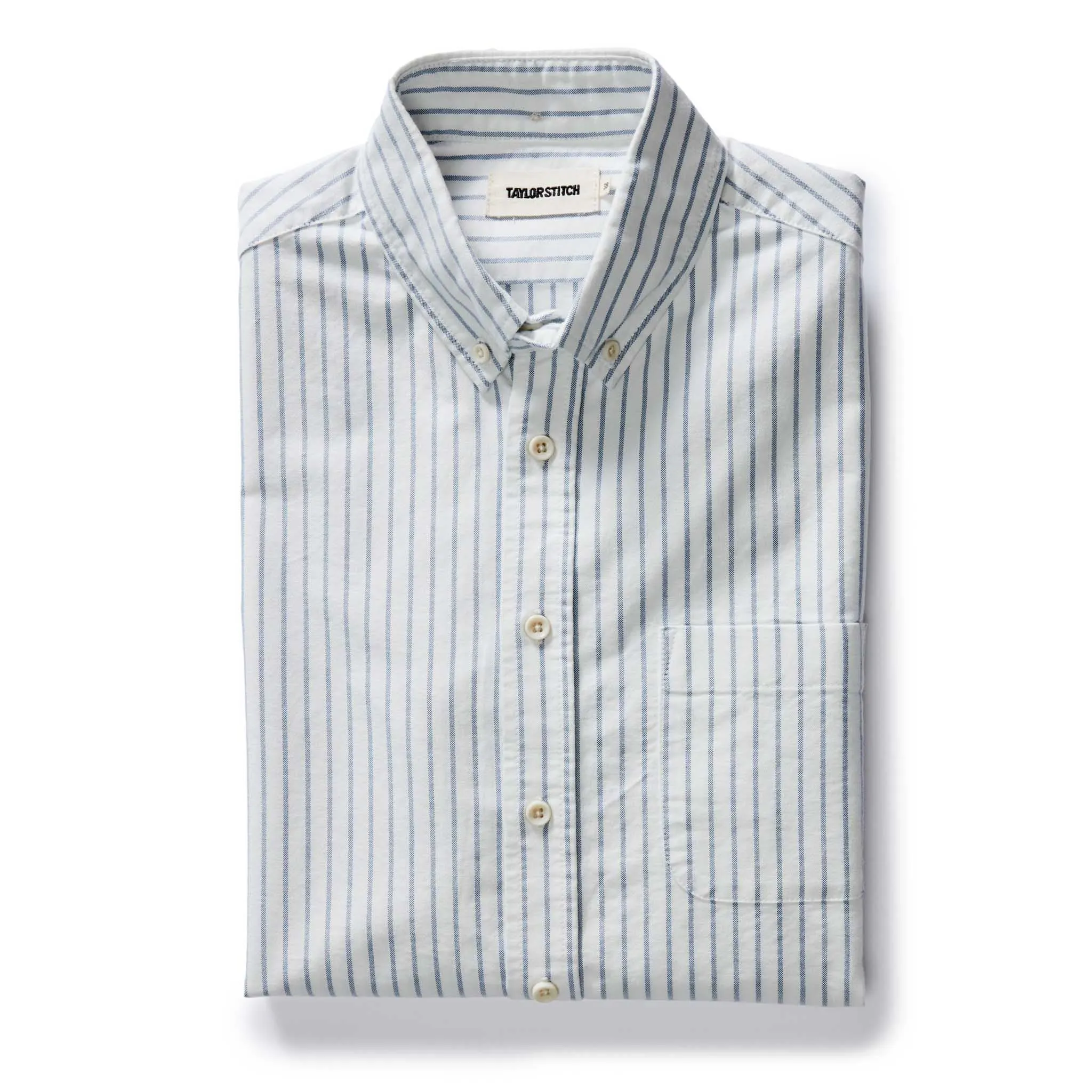 The Jack in White Stripe Oxford sold by Taylor Stitch