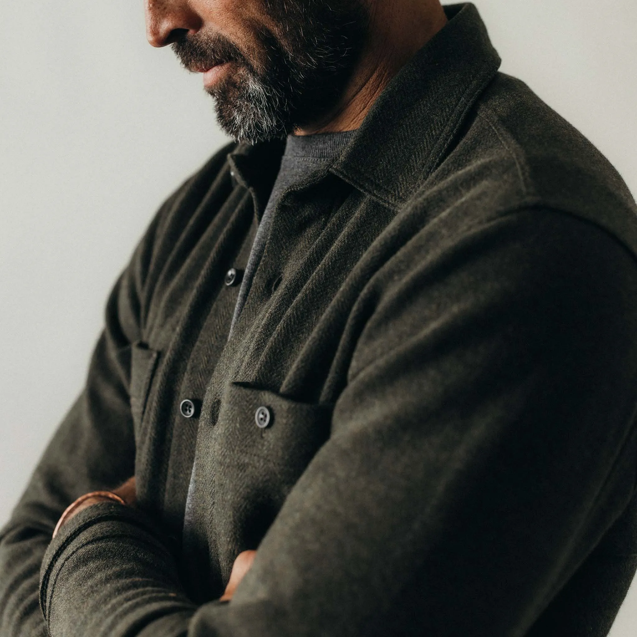 The Coastline Knit Shirt in Heather Army sold by Taylor Stitch product image thumbnail 4