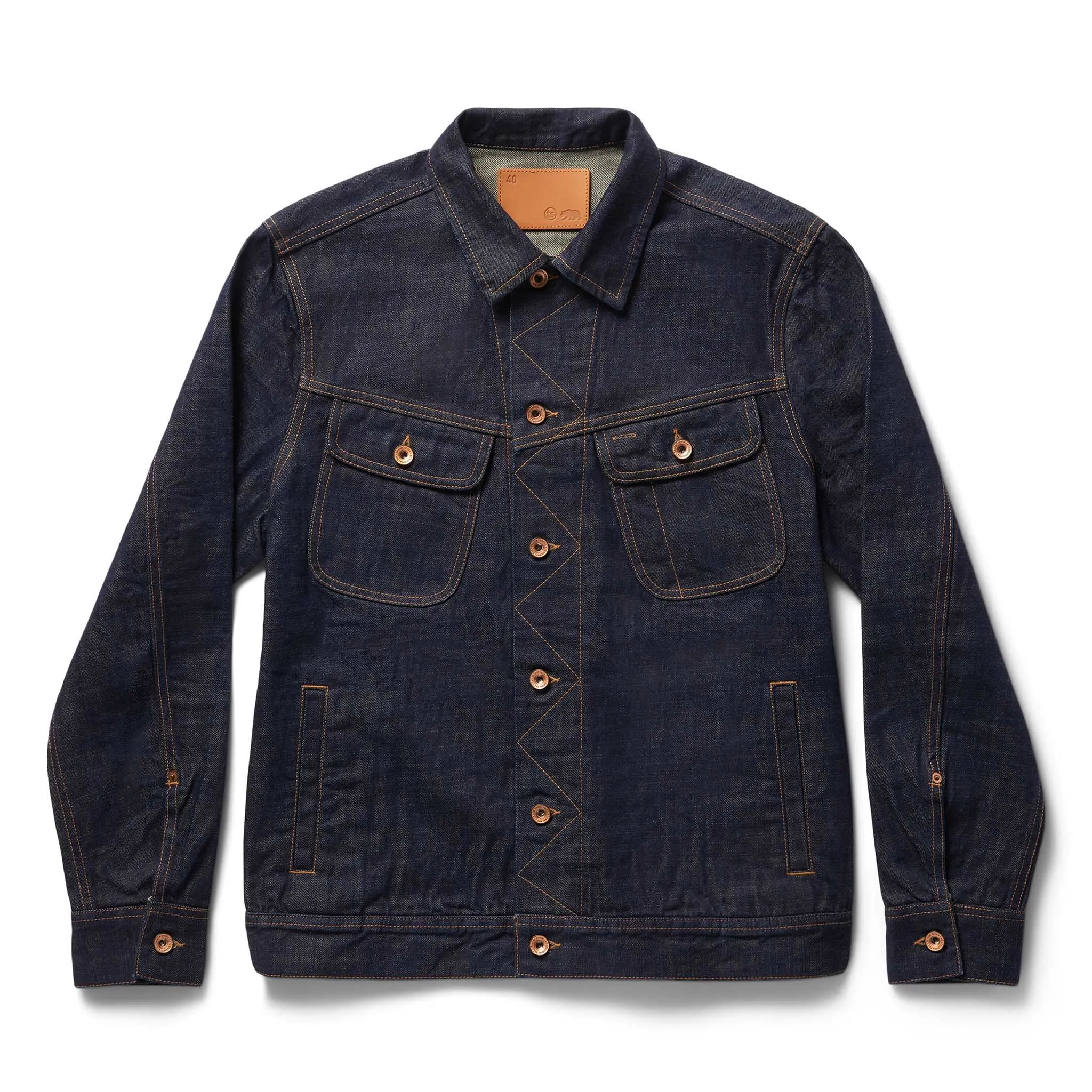 The Long Haul Jacket in Rinsed Organic Selvedge sold by Taylor Stitch