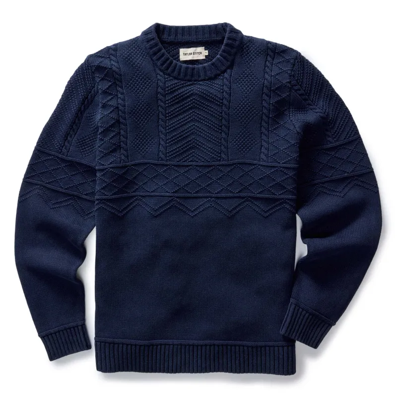 The Bedford Sweater in Navy made by Taylor Stitch