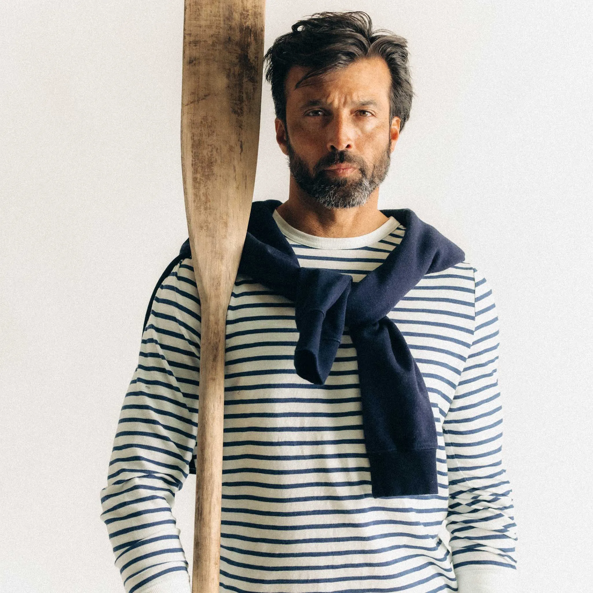 The Organic Cotton Long Sleeve Tee in Indigo Stripe sold by Taylor Stitch product image thumbnail 2