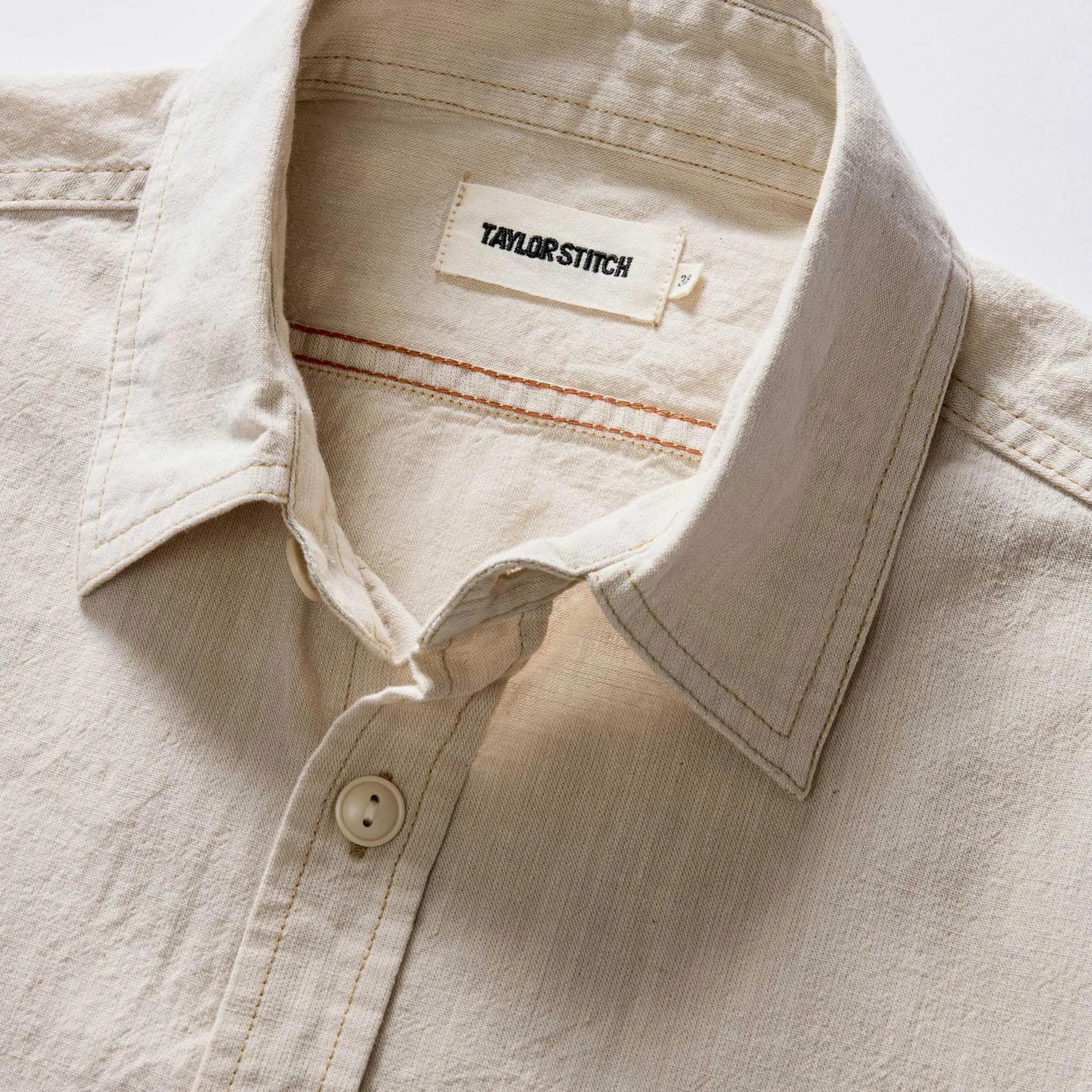 The Short Sleeve Utility Shirt in Natural Selvedge Chambray sold by Taylor Stitch product image thumbnail 5