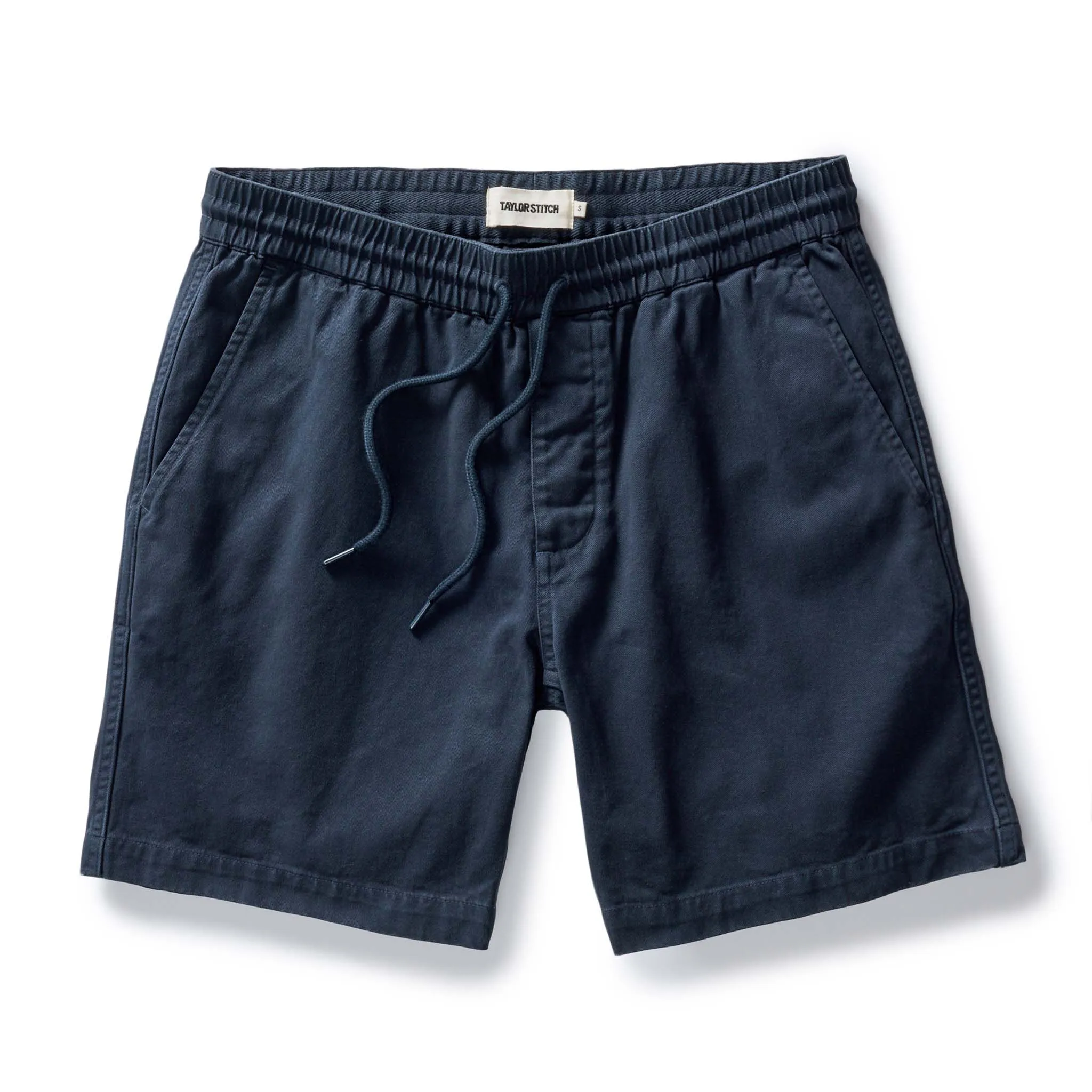 The Apres Short in Organic Dark Navy Foundation Twill sold by Taylor Stitch
