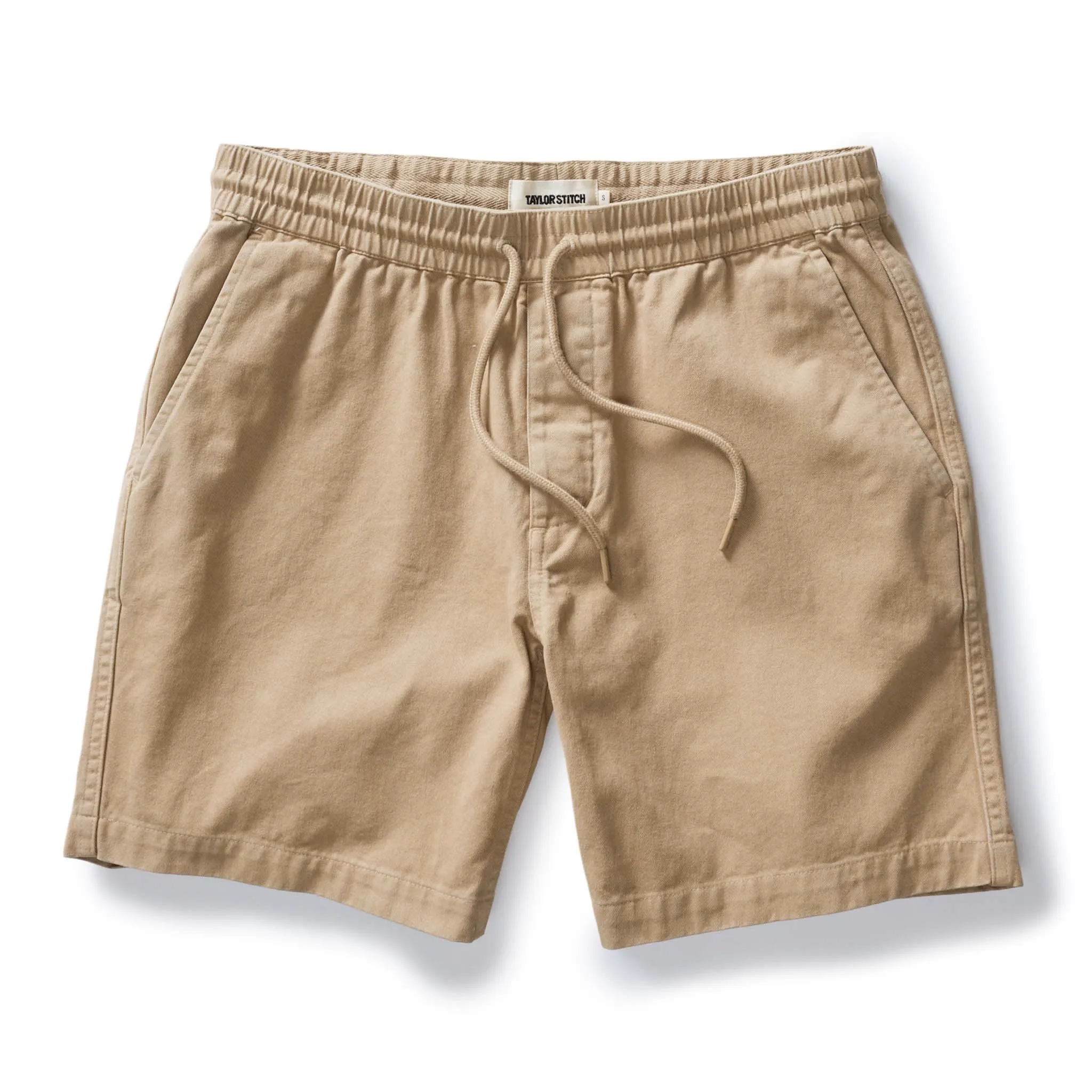 The Apres Short in Organic Khaki Foundation Twill sold by Taylor Stitch