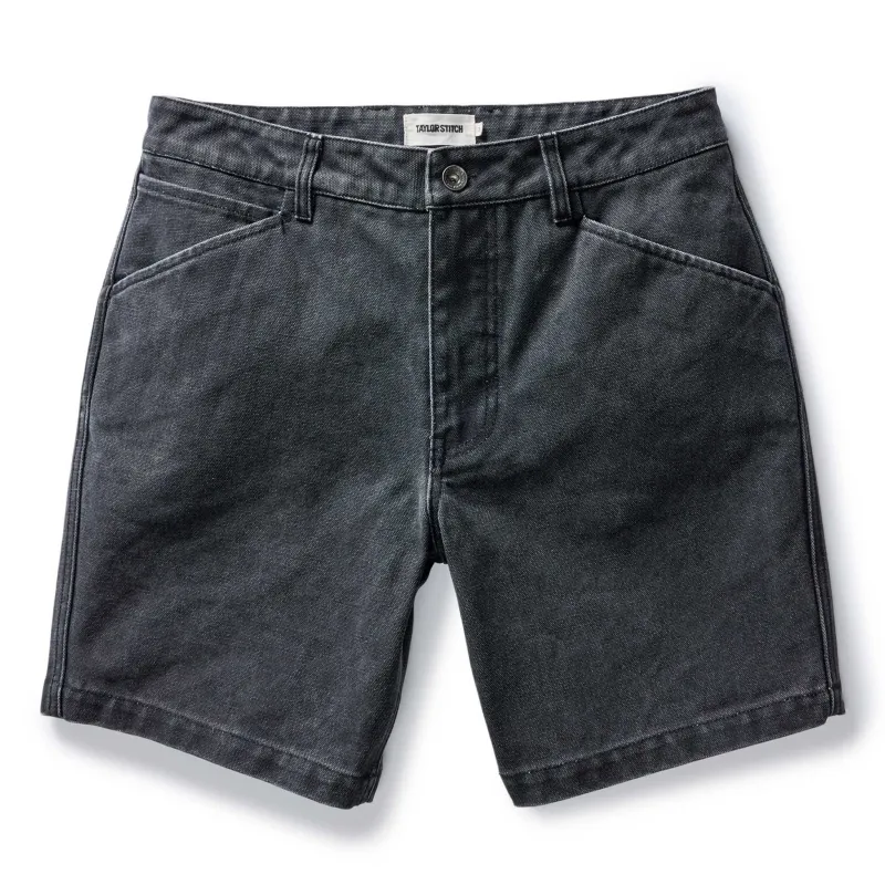 The Camp Short in Coal Chipped Canvas sold by Taylor Stitch