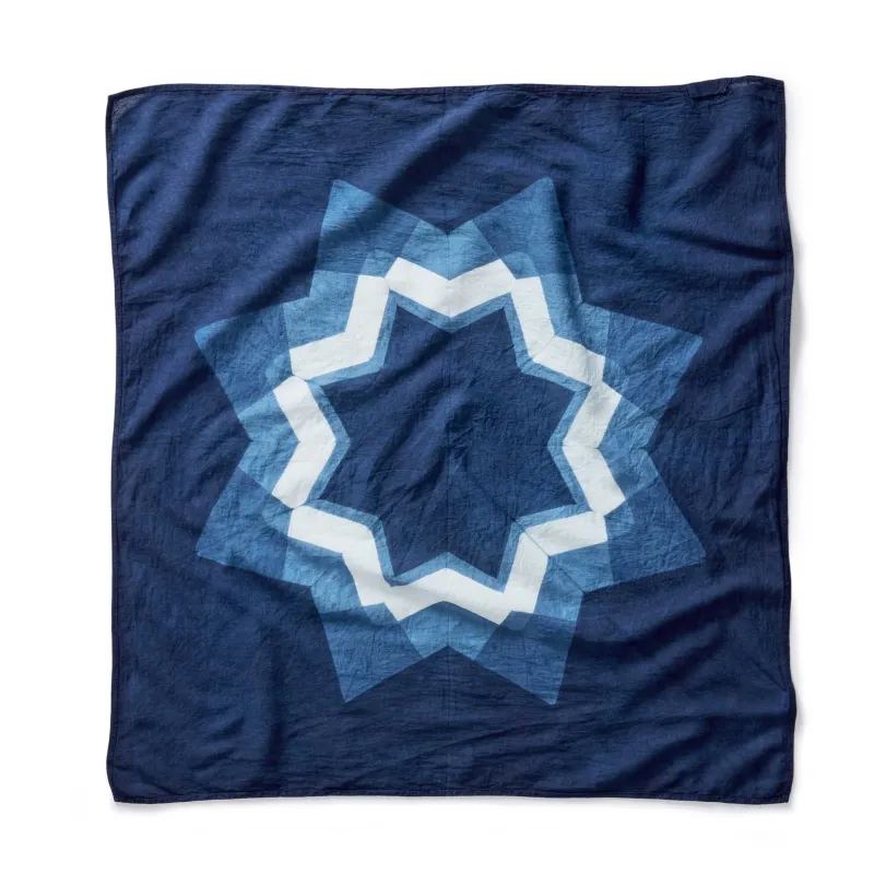 The Hand Dyed Bandana in Indigo Star sold by Taylor Stitch