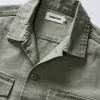 The Short Sleeve Surplus Shirt in Field Olive Reverse Sateen sold by Taylor Stitch