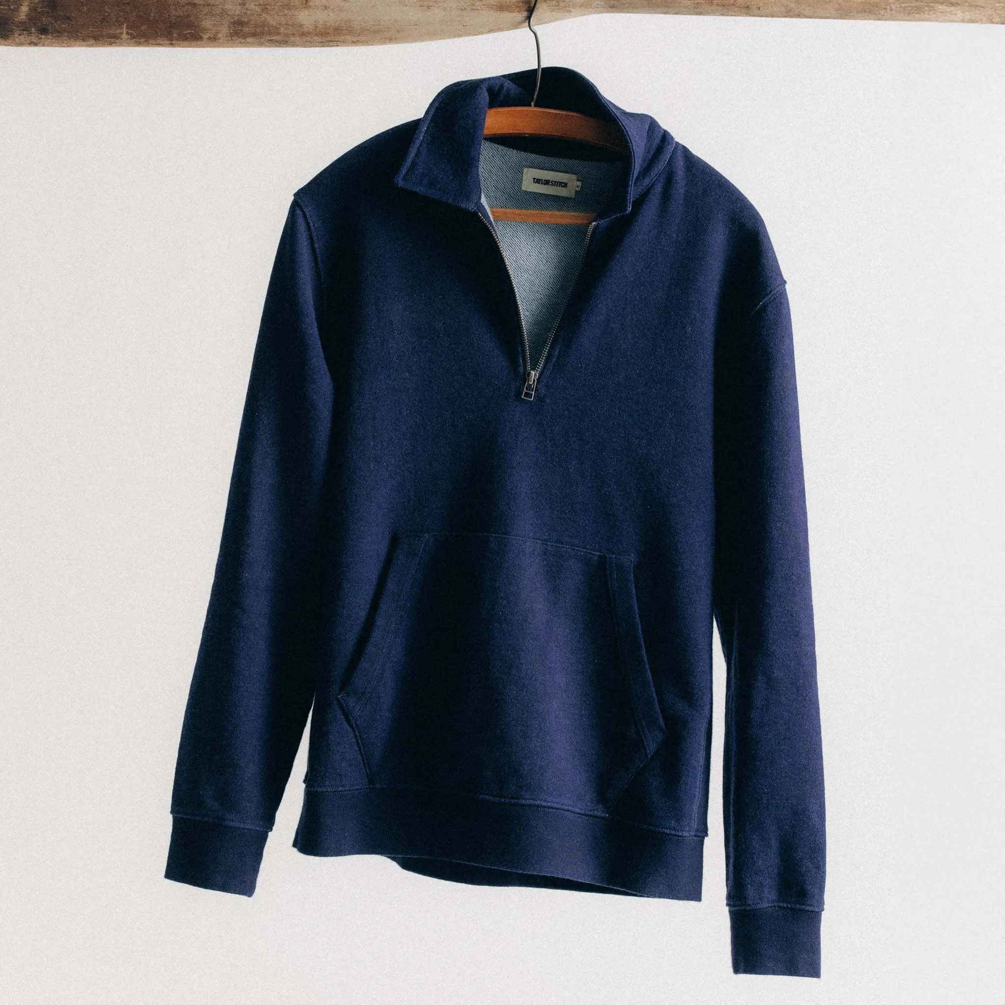 The Apres Quarter Zip in Rinsed Indigo Terry sold by Taylor Stitch product image thumbnail 4