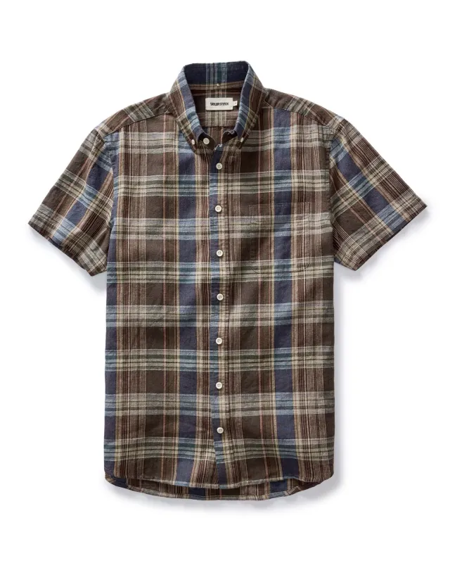 The Short Sleeve Jack in Atlantic Blue Plaid sold by Taylor Stitch