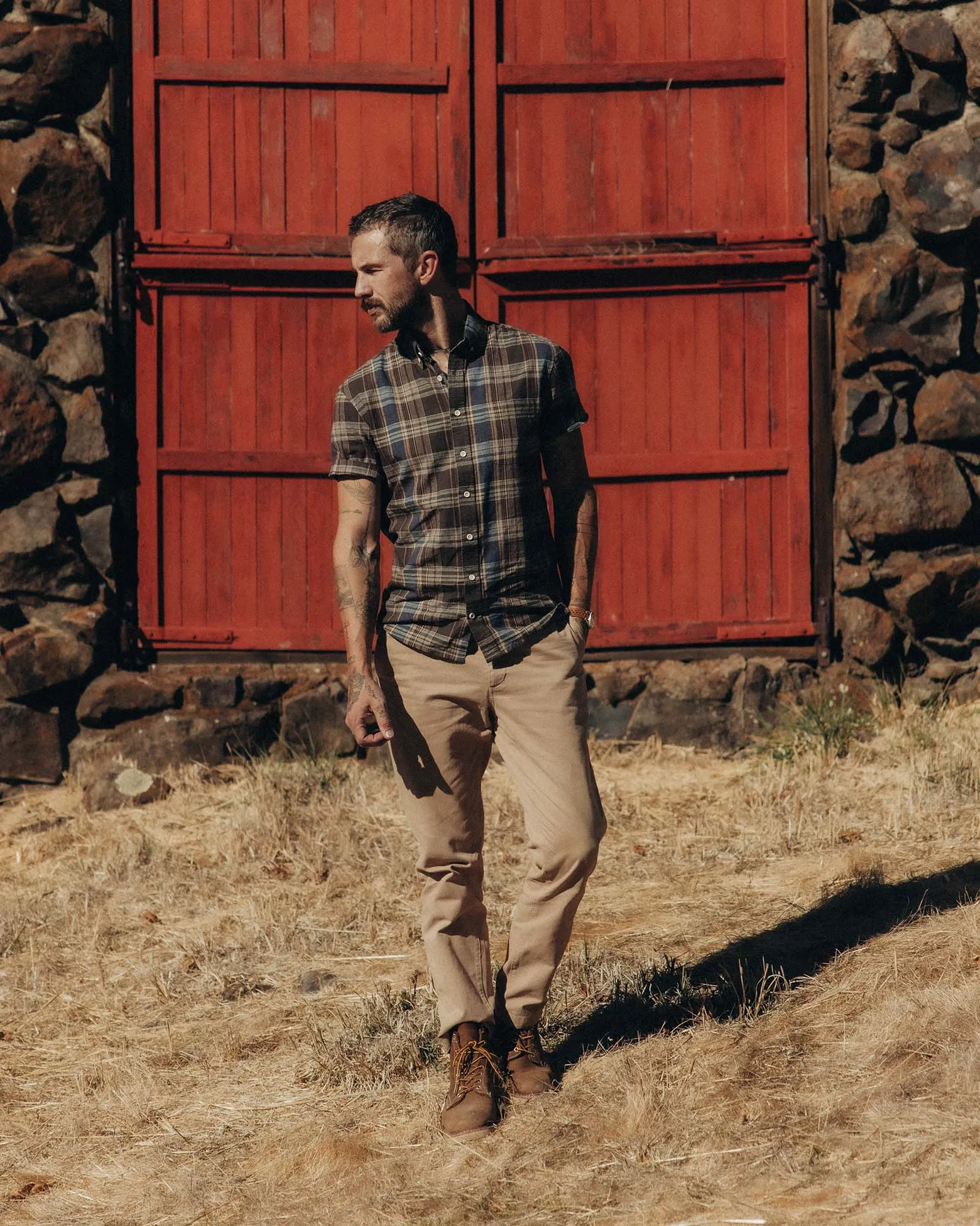 The Short Sleeve Jack in Atlantic Blue Plaid sold by Taylor Stitch product image thumbnail 2