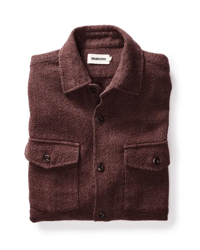 The Point Shirt in Burgundy Linen Tweed sold by Taylor Stitch