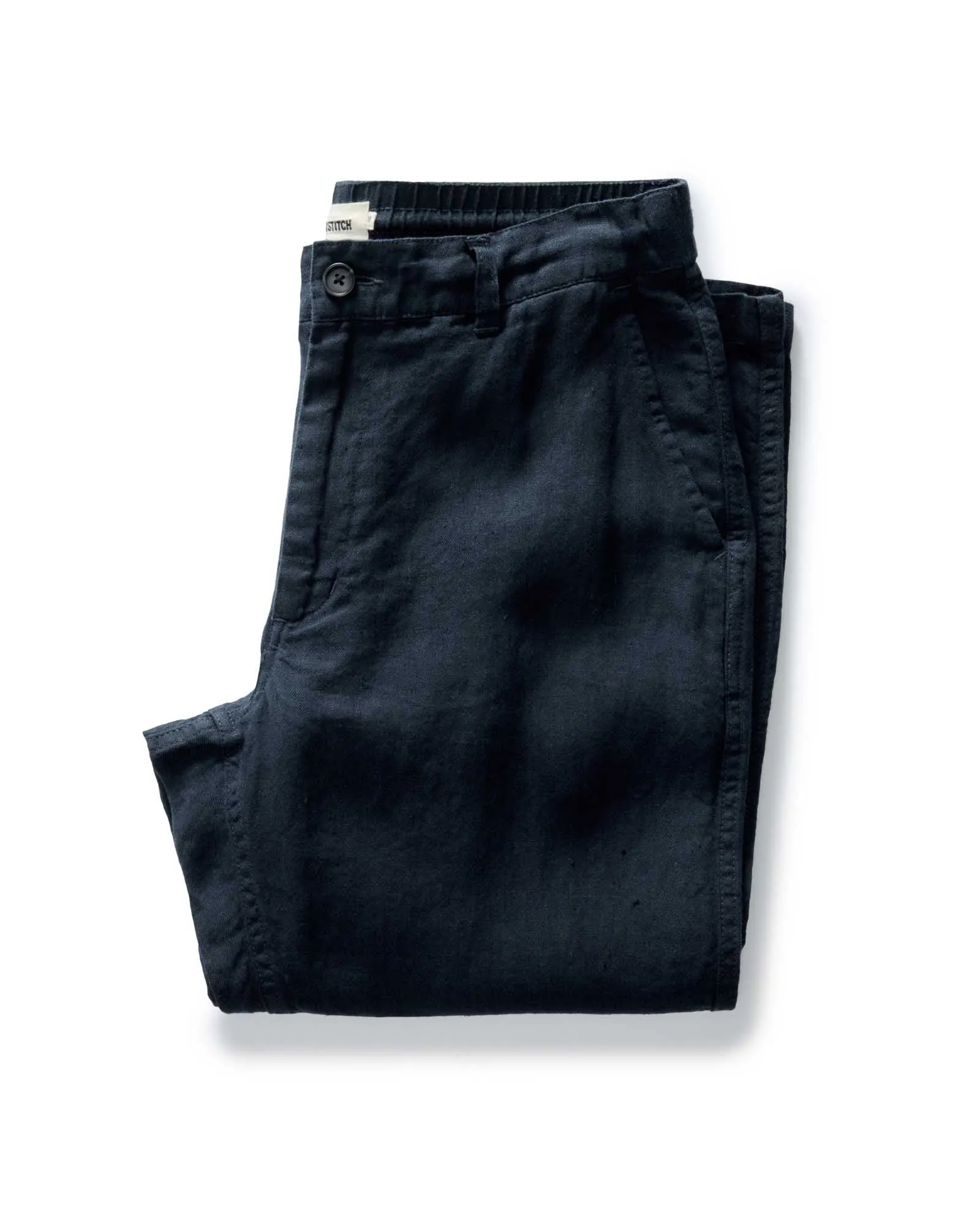 The Easy Pant in Navy Linen sold by Taylor Stitch