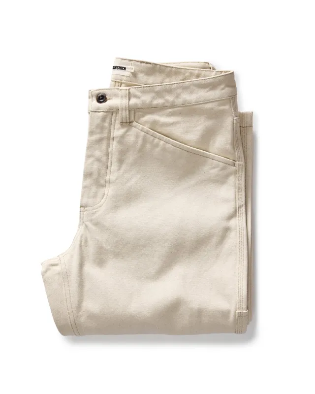 The Painter Pant in Seeded Natural Chipped Canvas sold by Taylor Stitch