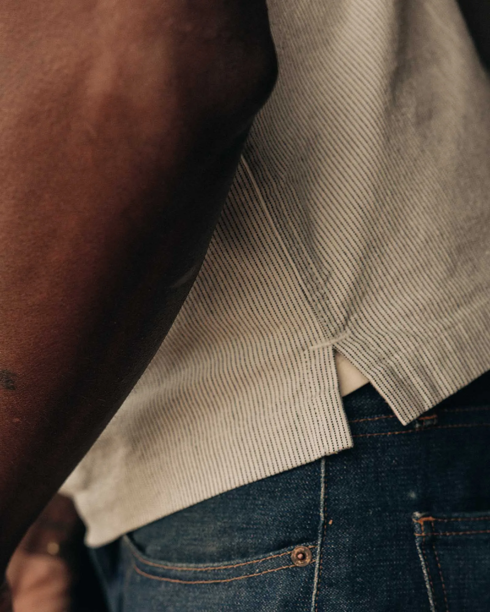 The Exhaust Shirt in Natural Stripe sold by Taylor Stitch product image thumbnail 4