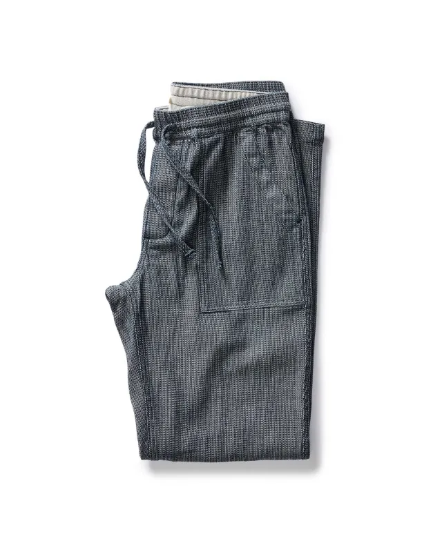 The Breakwater Pant in Rinsed Indigo Stripe sold by Taylor Stitch