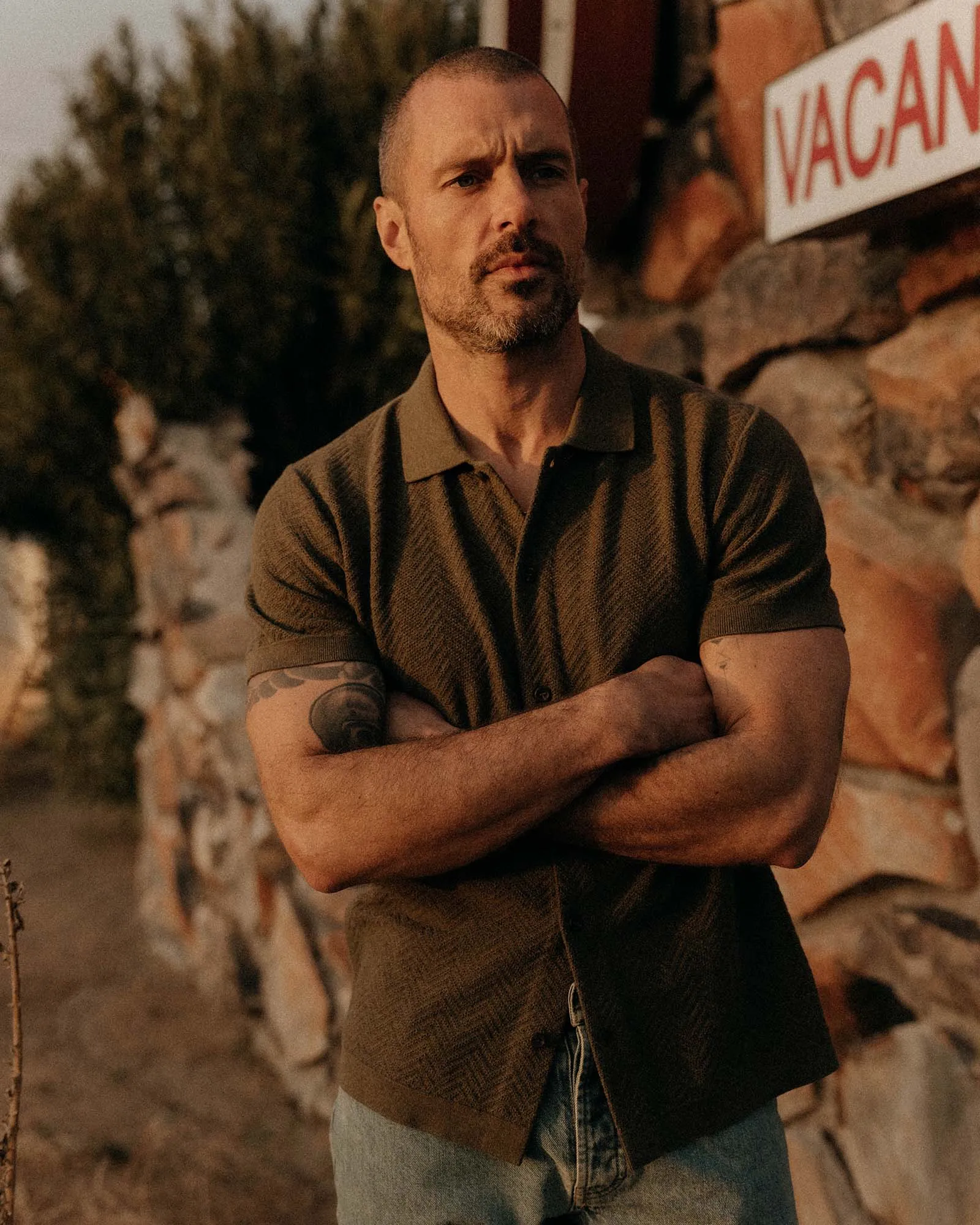 The Button Down Polo in Cilantro Herringbone sold by Taylor Stitch product image thumbnail 2