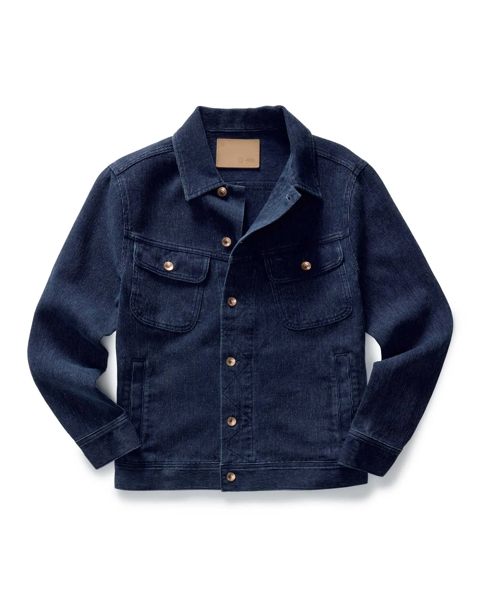 The Long Haul Jacket in Rinsed Indigo Waffle sold by Taylor Stitch