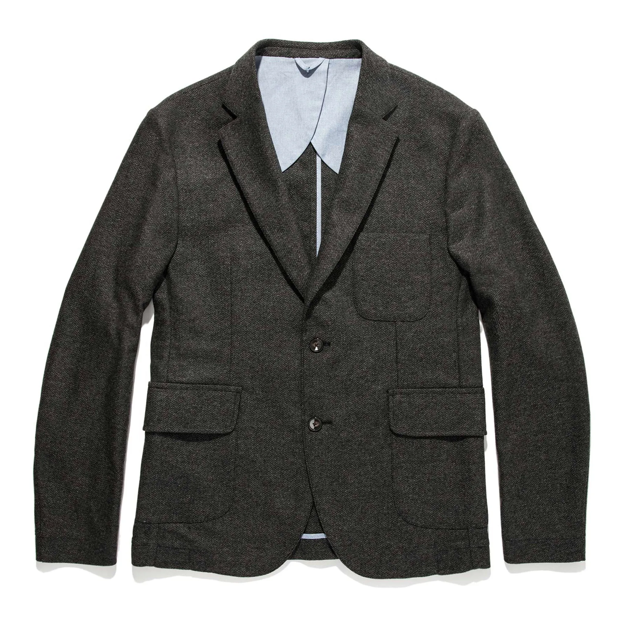 The Telegraph Jacket in Charcoal Herringbone sold by Taylor Stitch