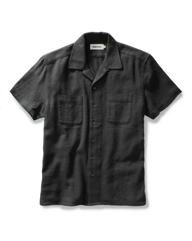 The Conrad Shirt in Faded Black Linen sold by Taylor Stitch