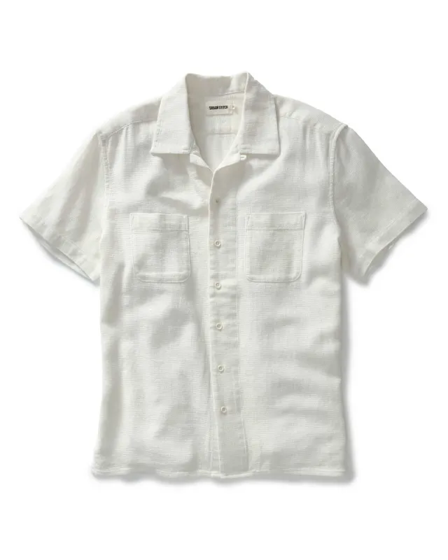 The Conrad Shirt in Vintage White Linen sold by Taylor Stitch
