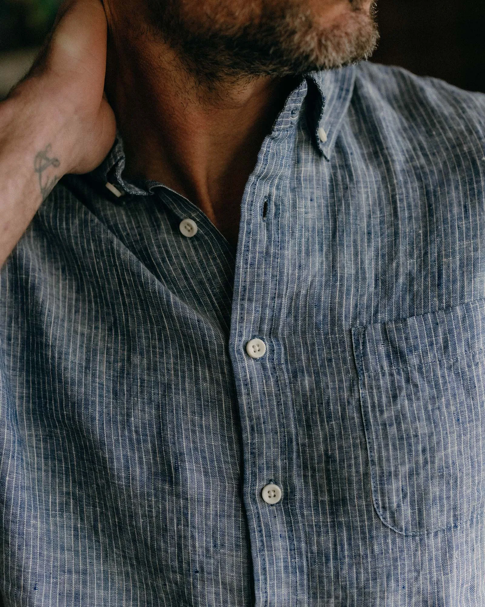 The Jack in Sky Stripe Linen sold by Taylor Stitch product image thumbnail 3