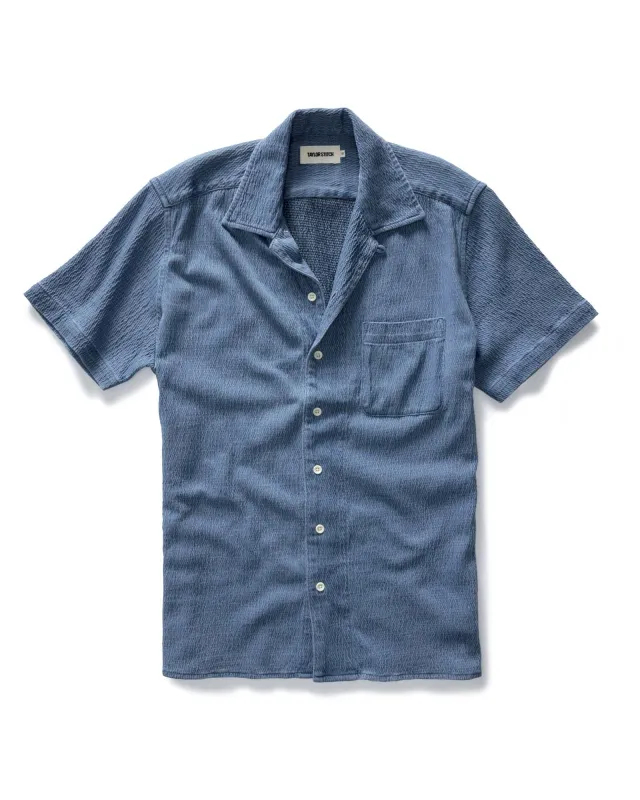The Hawthorne Shirt in Washed Indigo Crepe sold by Taylor Stitch