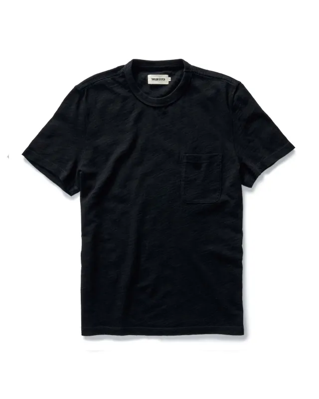 The Organic Cotton Tee in Black Indigo sold by Taylor Stitch