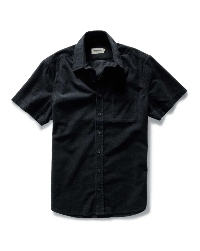 The Short Sleeve California in Heather Coal Cord sold by Taylor Stitch