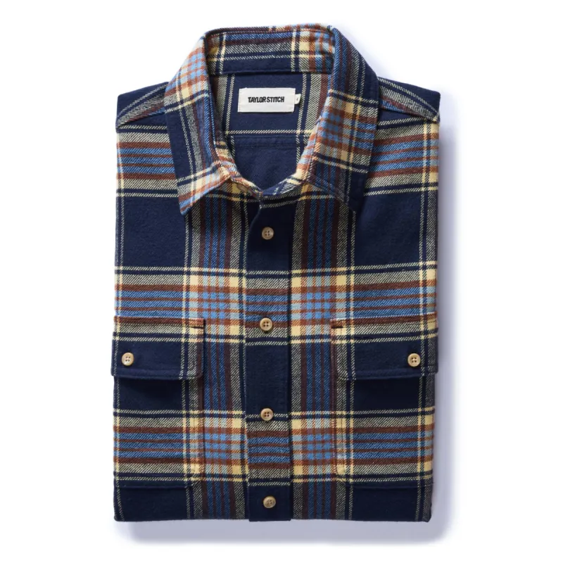 The Ledge Shirt in River Plaid sold by Taylor Stitch