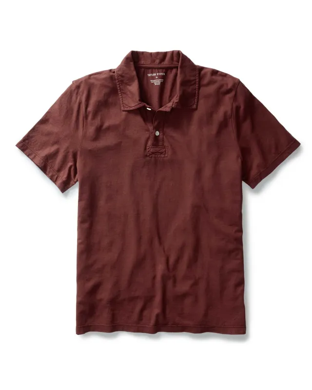 The Cotton Hemp Polo in Black Cherry sold by Taylor Stitch