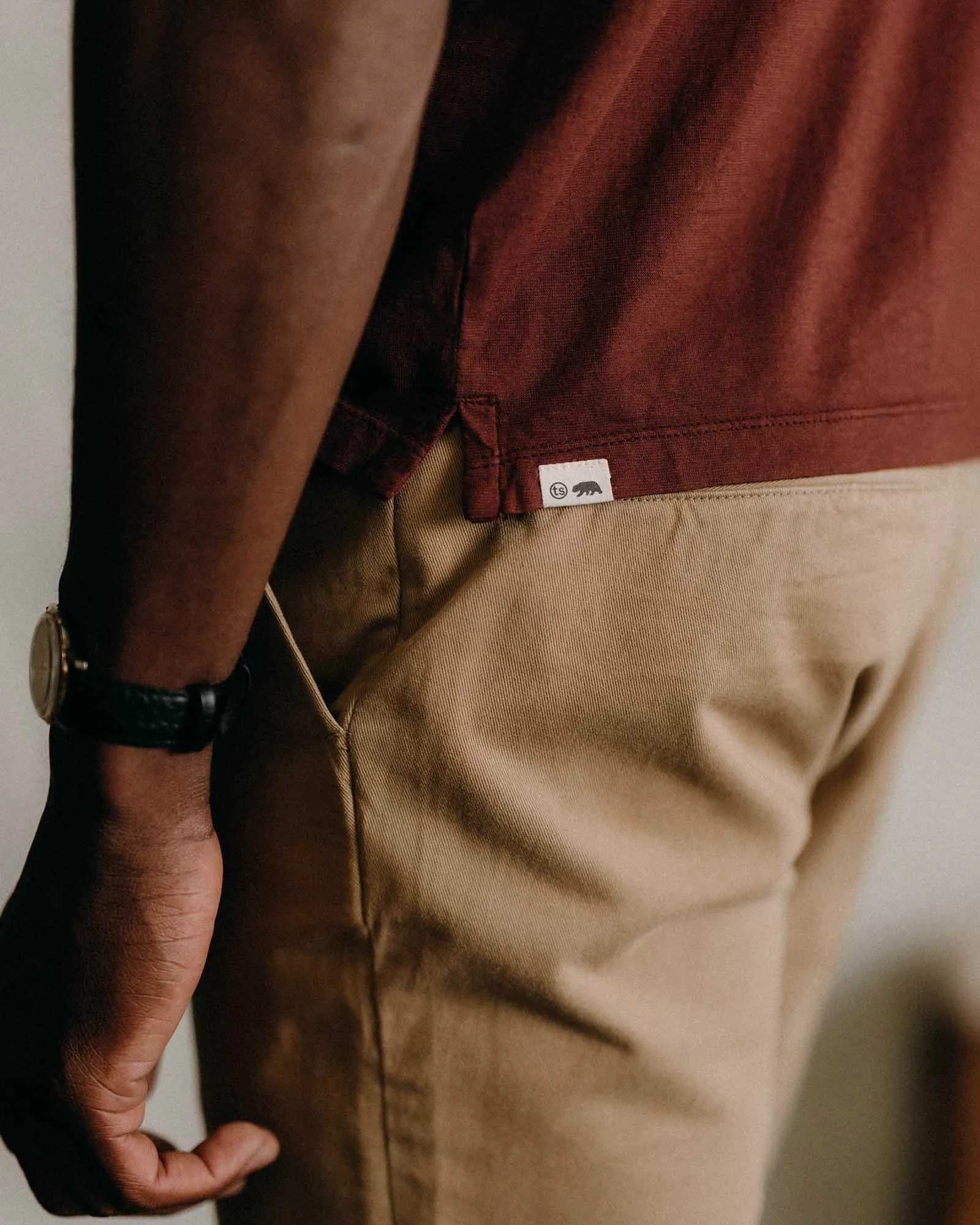 The Cotton Hemp Polo in Black Cherry sold by Taylor Stitch product image thumbnail 4