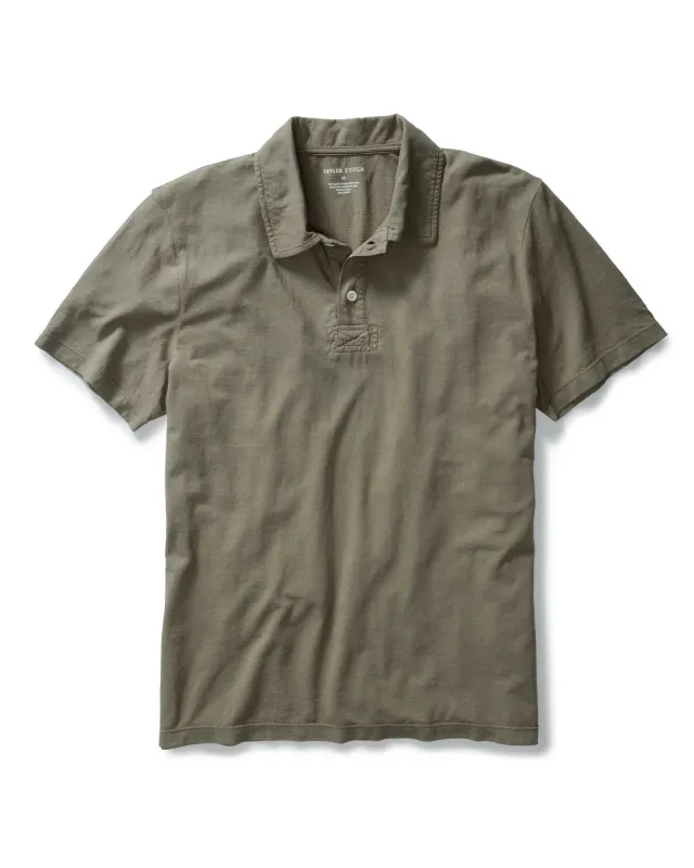 The Cotton Hemp Polo in Olive sold by Taylor Stitch