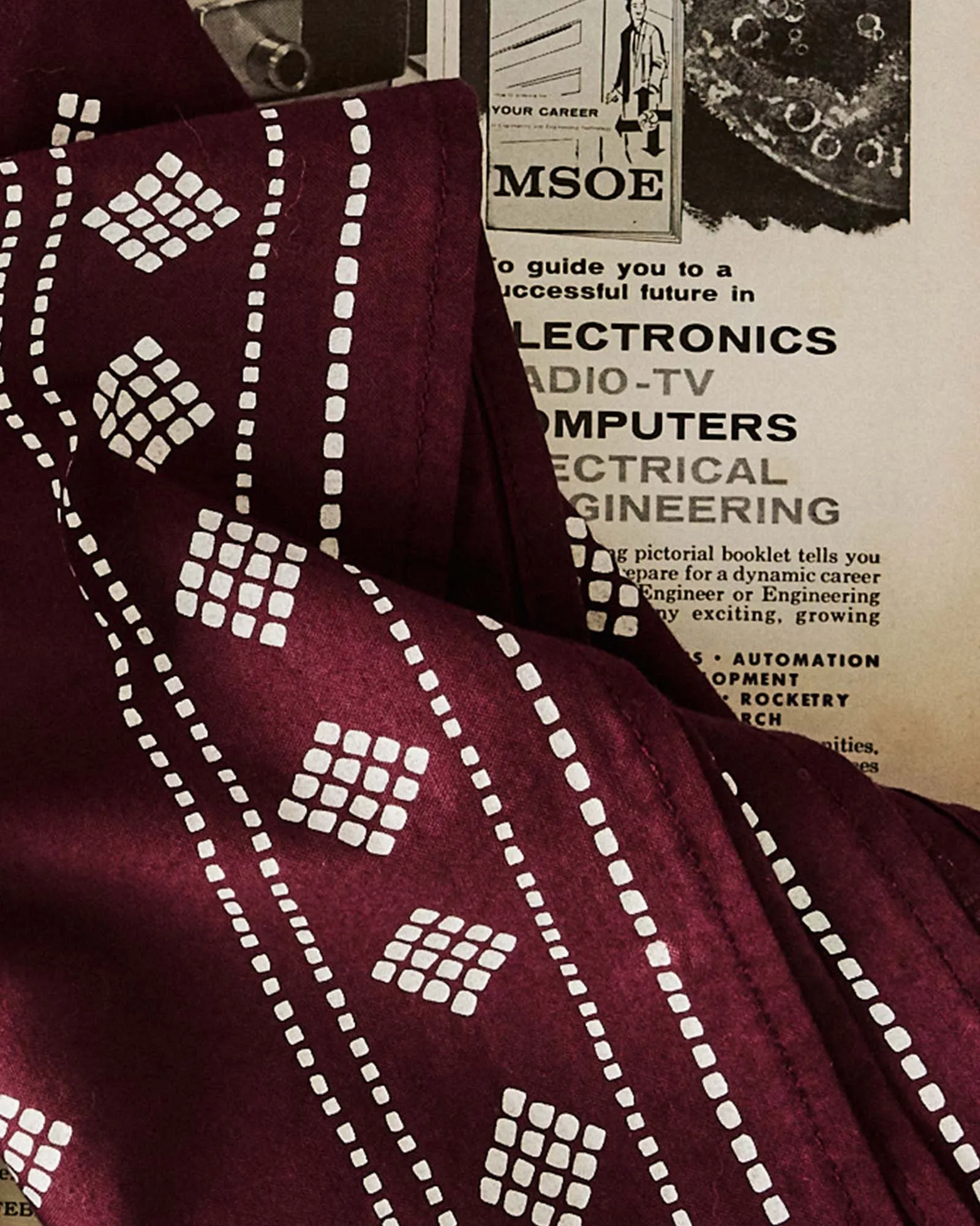 The Bandana in Dried Cherry Diamond sold by Taylor Stitch product image thumbnail 3