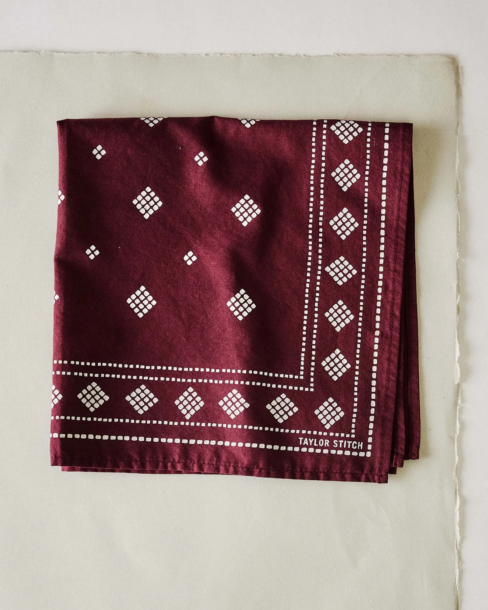 The Bandana in Dried Cherry Diamond sold by Taylor Stitch product image thumbnail 2