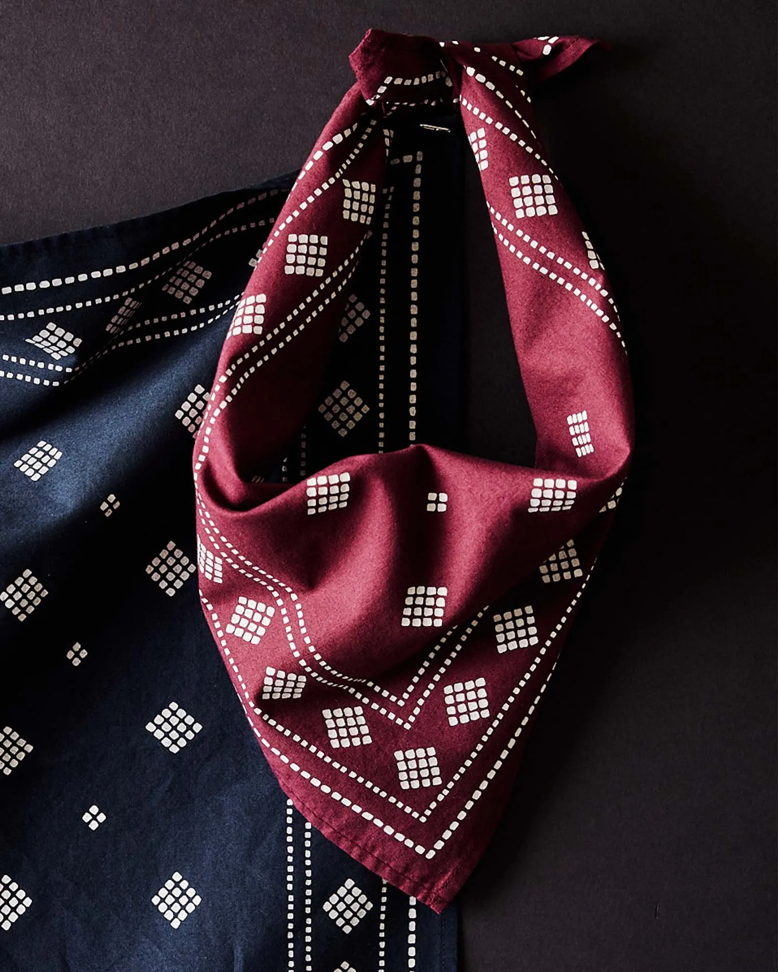 The Bandana in Dried Cherry Diamond sold by Taylor Stitch product image thumbnail 4