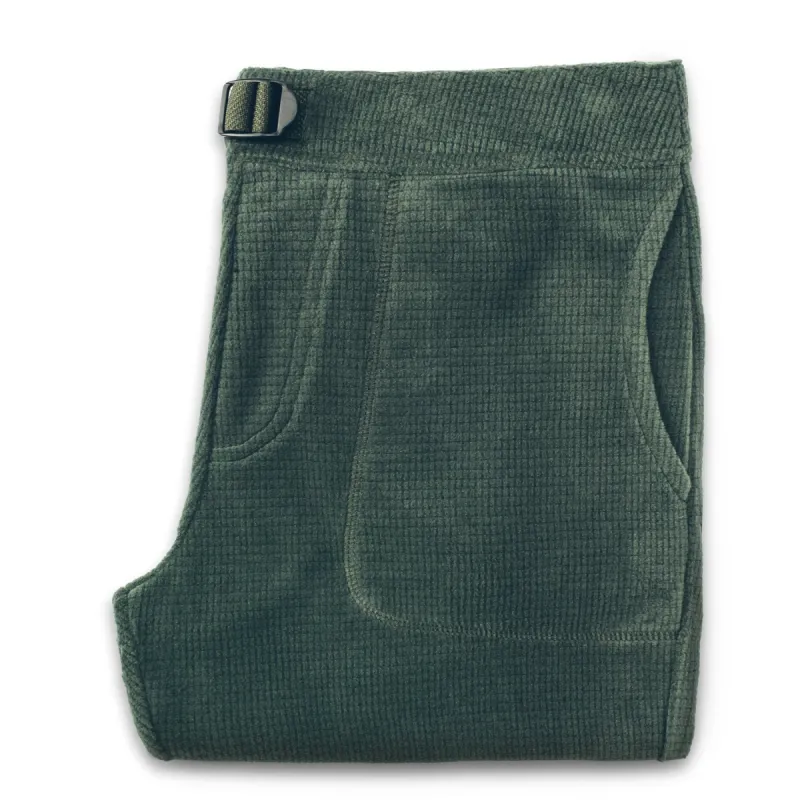 The Pack Pant in Olive Polartec Fleece sold by Taylor Stitch