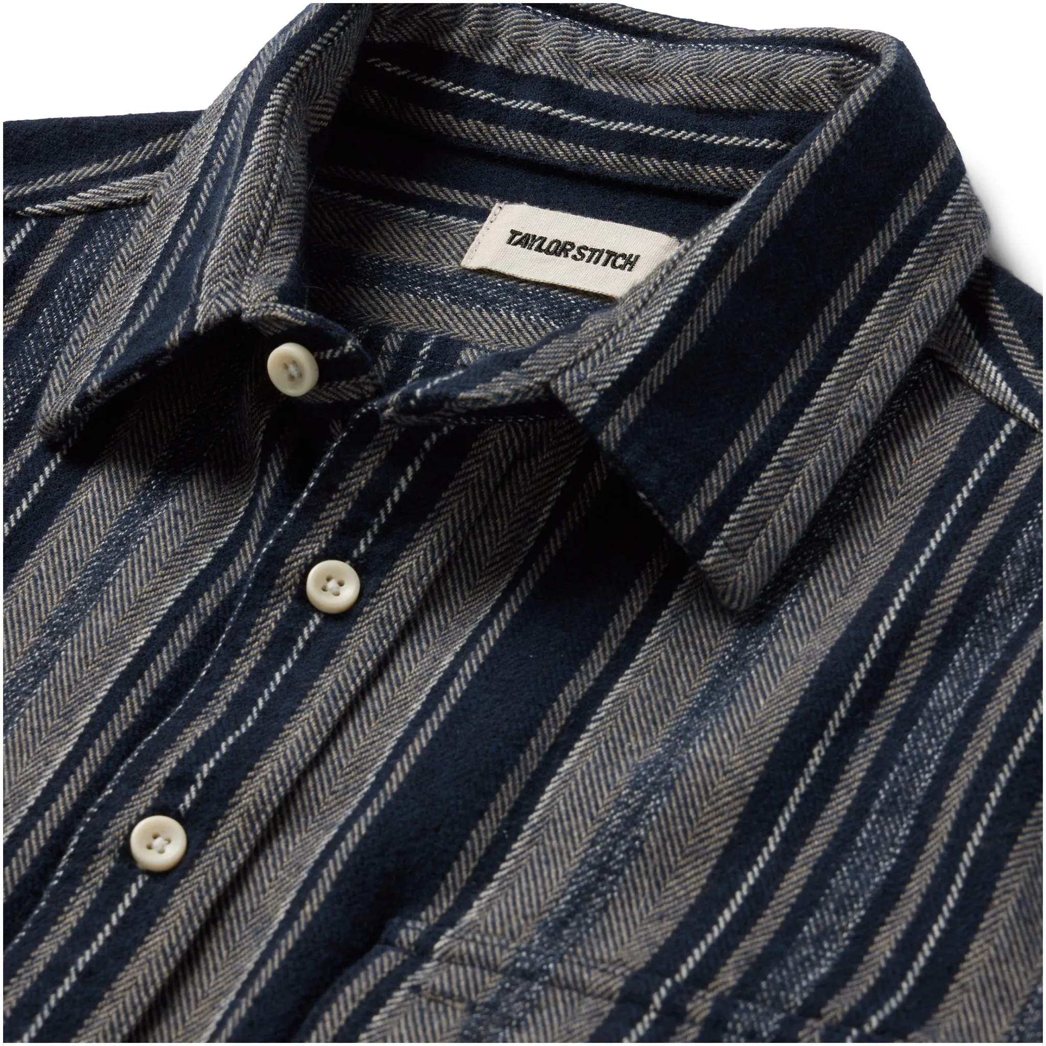 The Ledge Shirt in Ocean Stripe sold by Taylor Stitch product image thumbnail 5