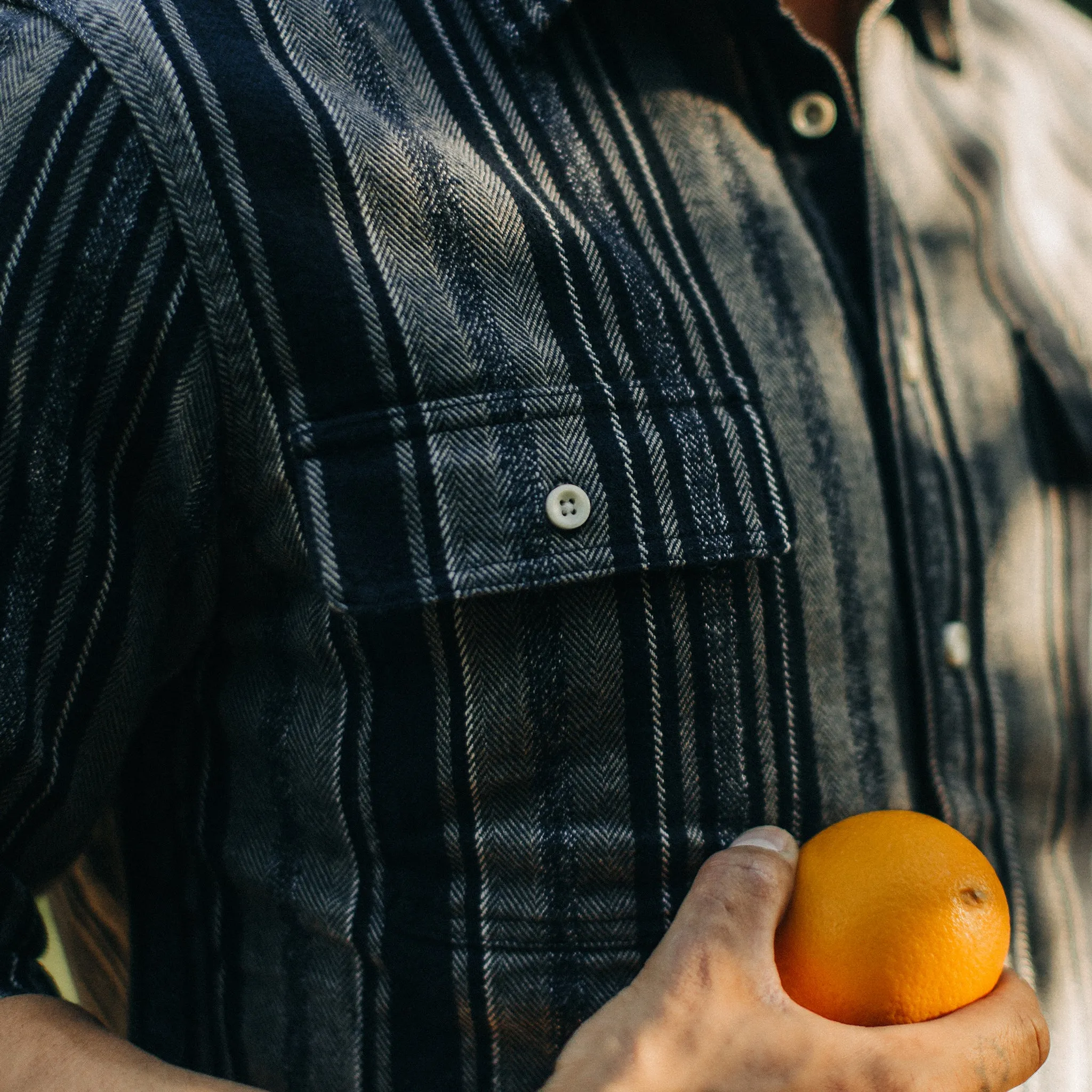 The Ledge Shirt in Ocean Stripe sold by Taylor Stitch product image thumbnail 3