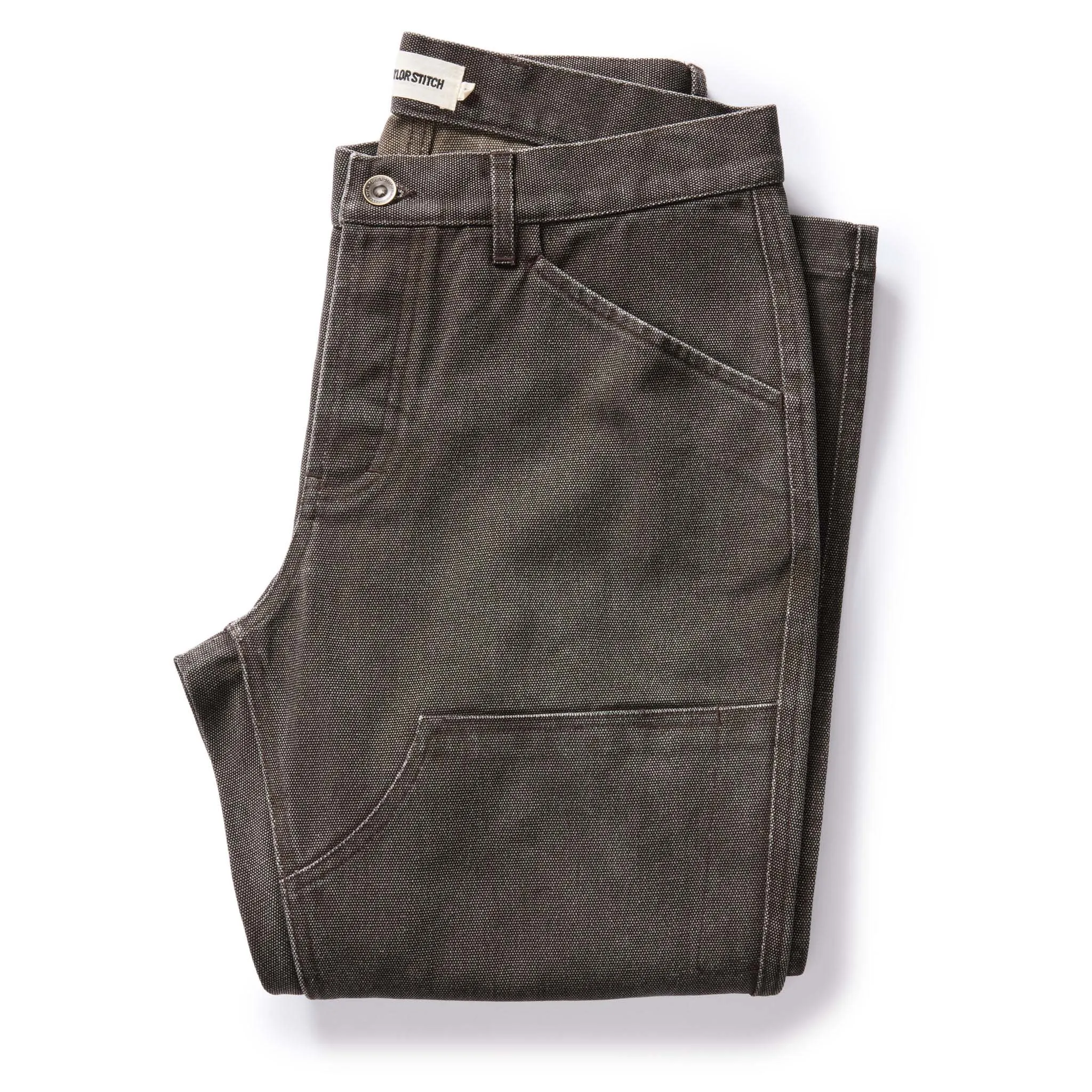 The Chore Pant in Soil Chipped Canvas sold by Taylor Stitch