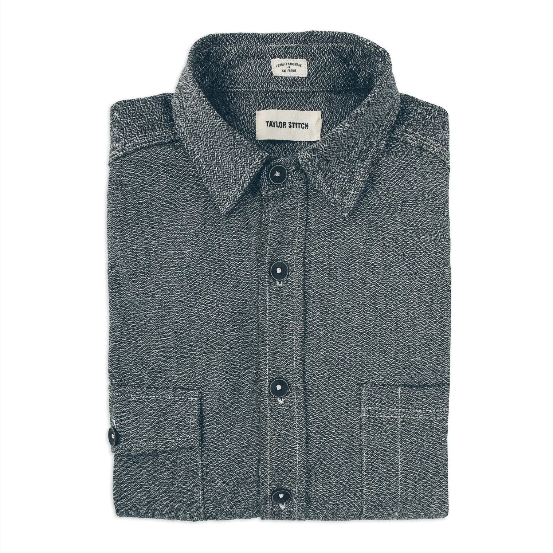 The Utility Shirt in Salt & Pepper Chambray sold by Taylor Stitch