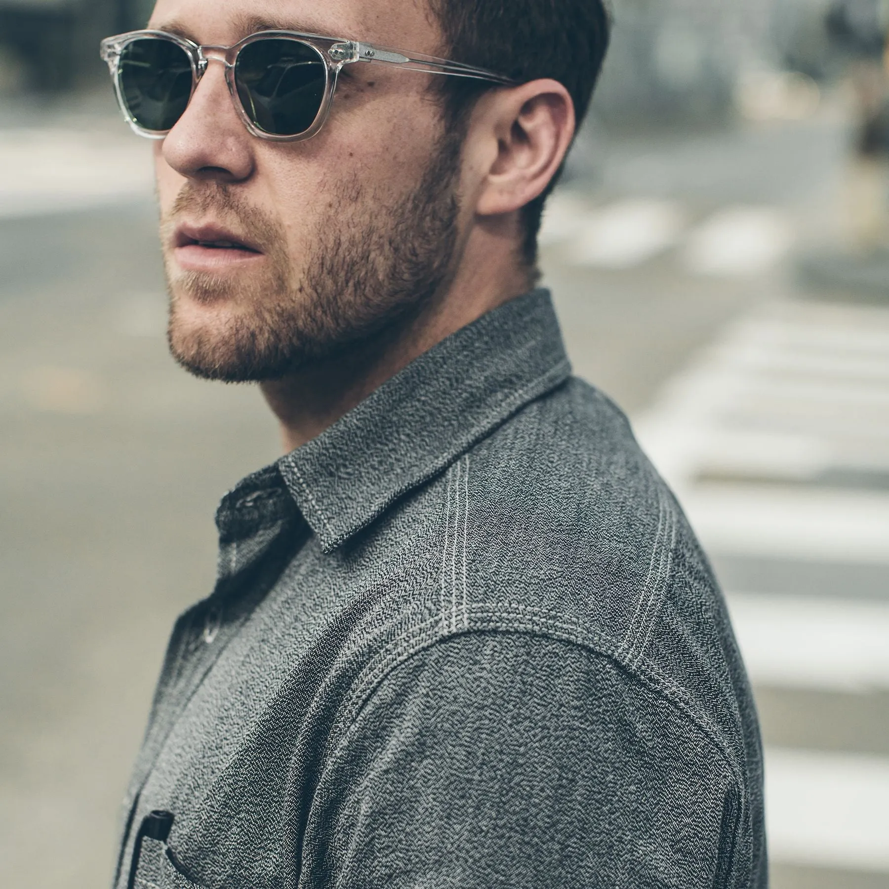 The Utility Shirt in Salt & Pepper Chambray sold by Taylor Stitch product image thumbnail 5