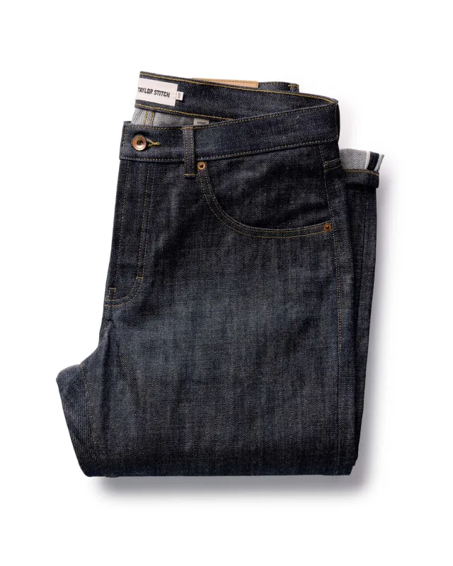 The Straight Jean in Rigid Organic Selvedge sold by Taylor Stitch