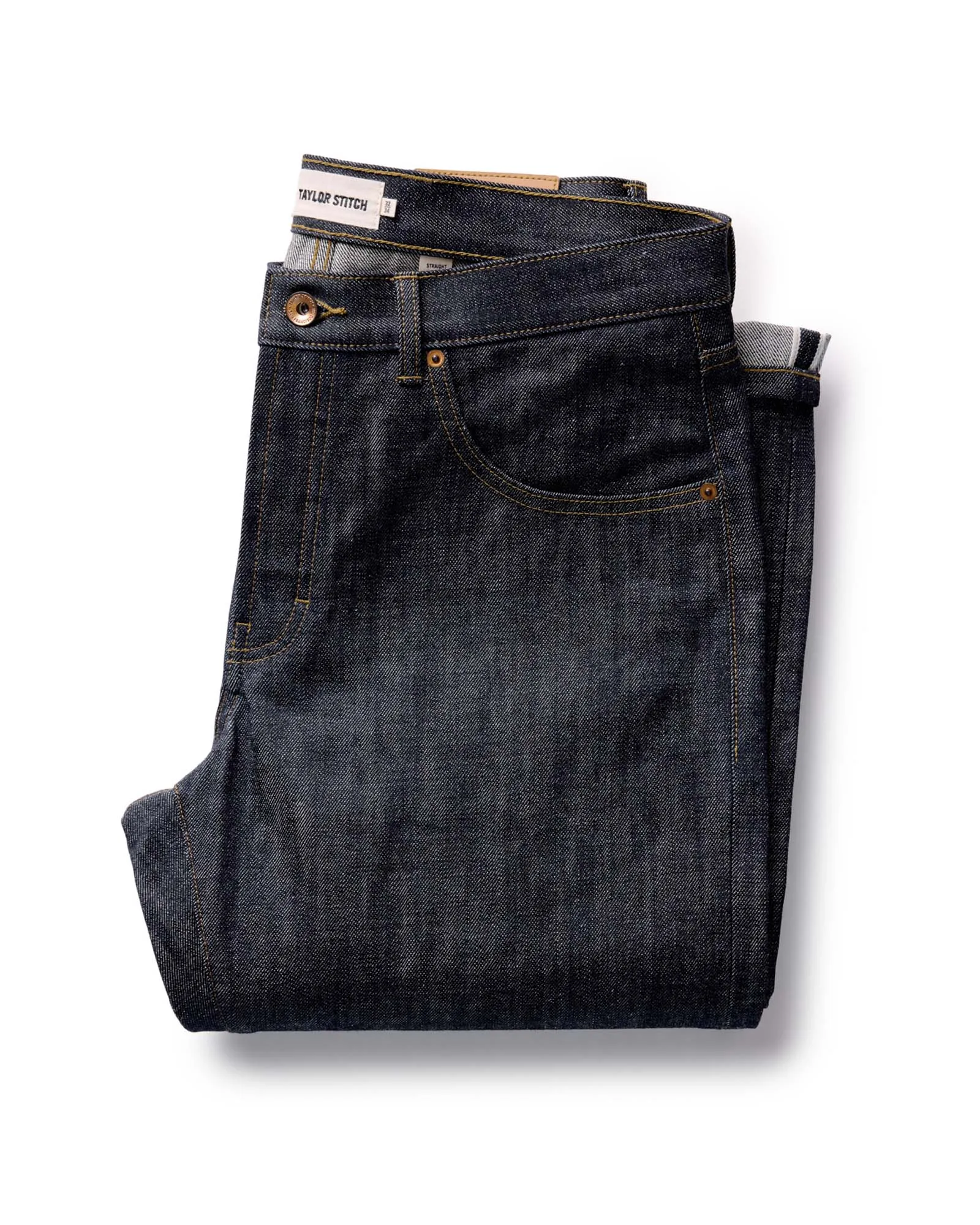 The Straight Jean in Rigid Organic Selvedge sold by Taylor Stitch