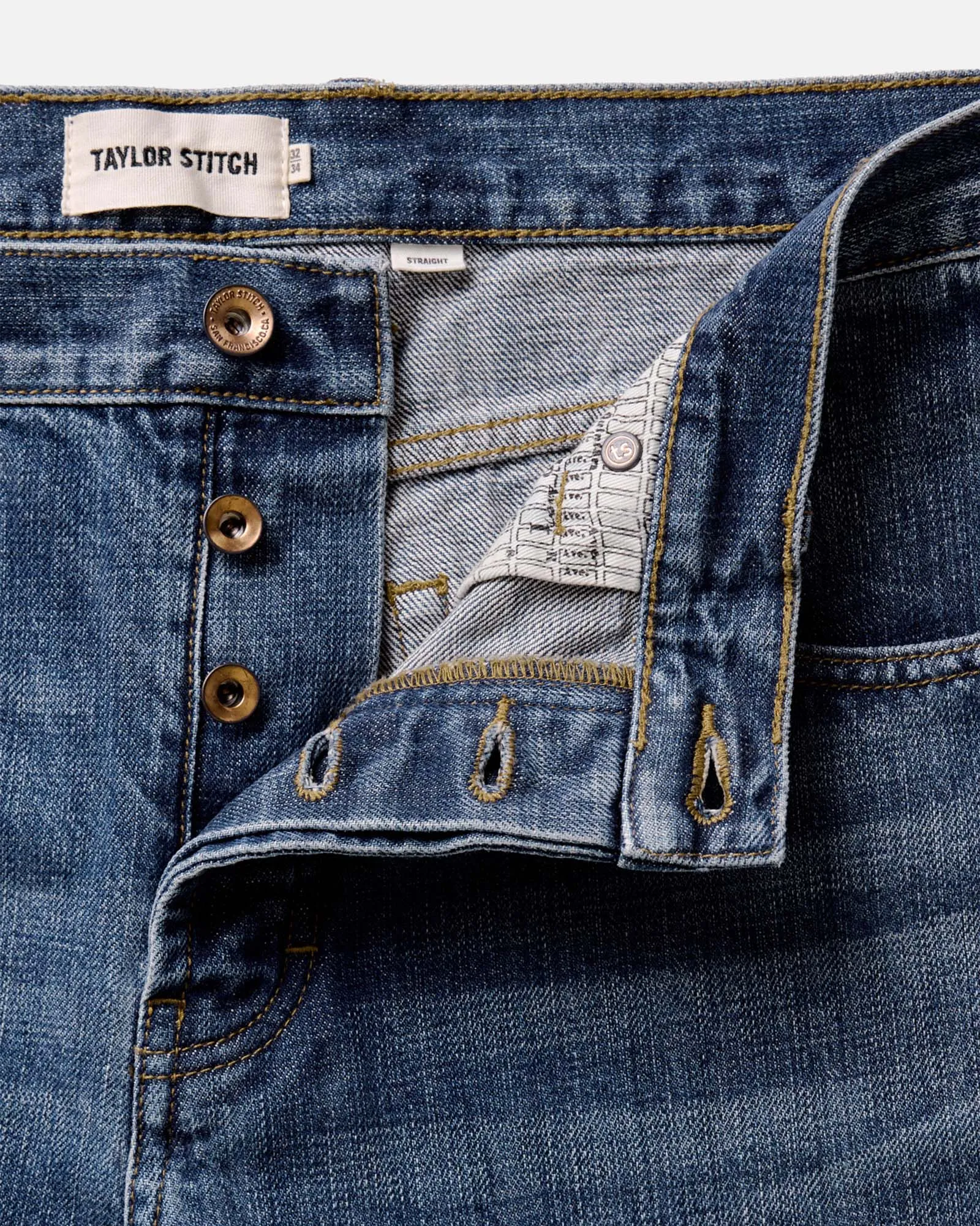 The Straight Jean in Mid Wash Organic Selvedge sold by Taylor Stitch product image thumbnail 5