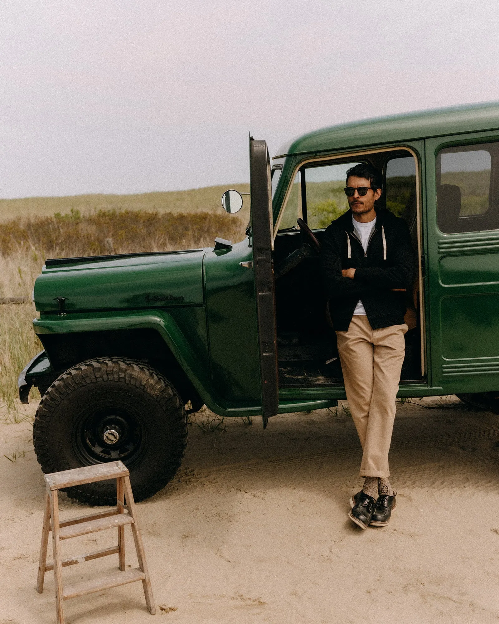 The Apres Zip Hoodie in Black Indigo Terry sold by Taylor Stitch product image thumbnail 4