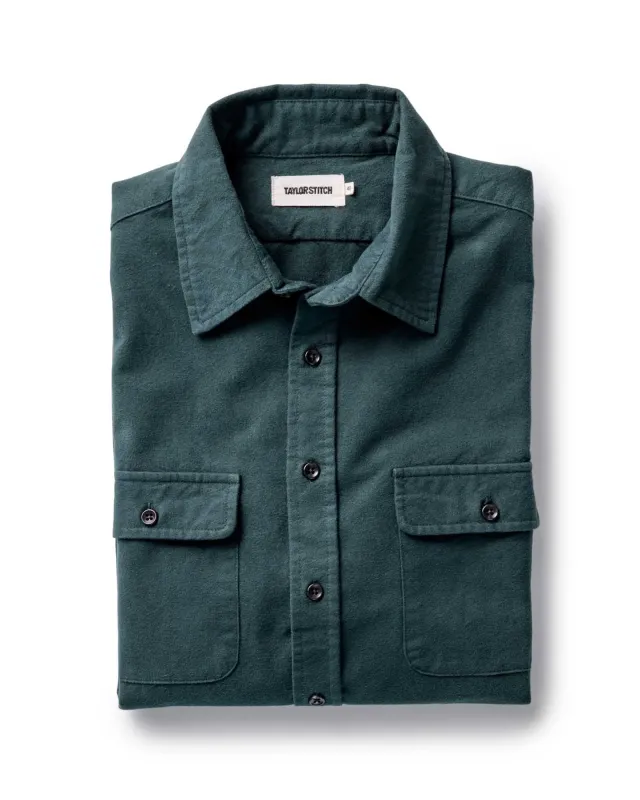 The Yosemite Shirt in Dark Forest sold by Taylor Stitch