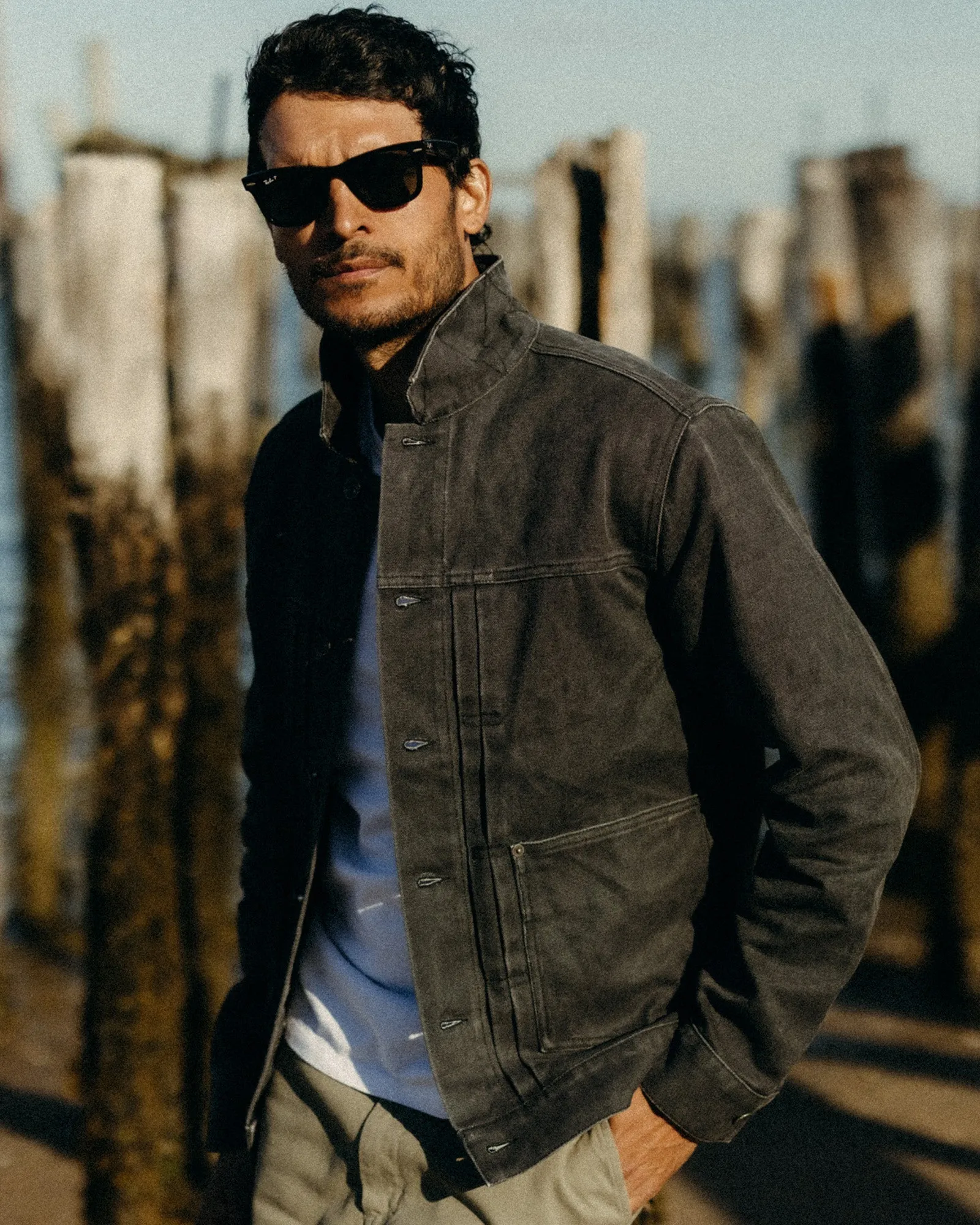 The Ryder Jacket in Coal Chipped Canvas sold by Taylor Stitch product image thumbnail 2